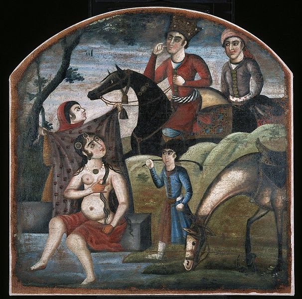 Khusraw Discovers Shirin Bathing, From Pictorial Cycle of Eight Poetic Subjects